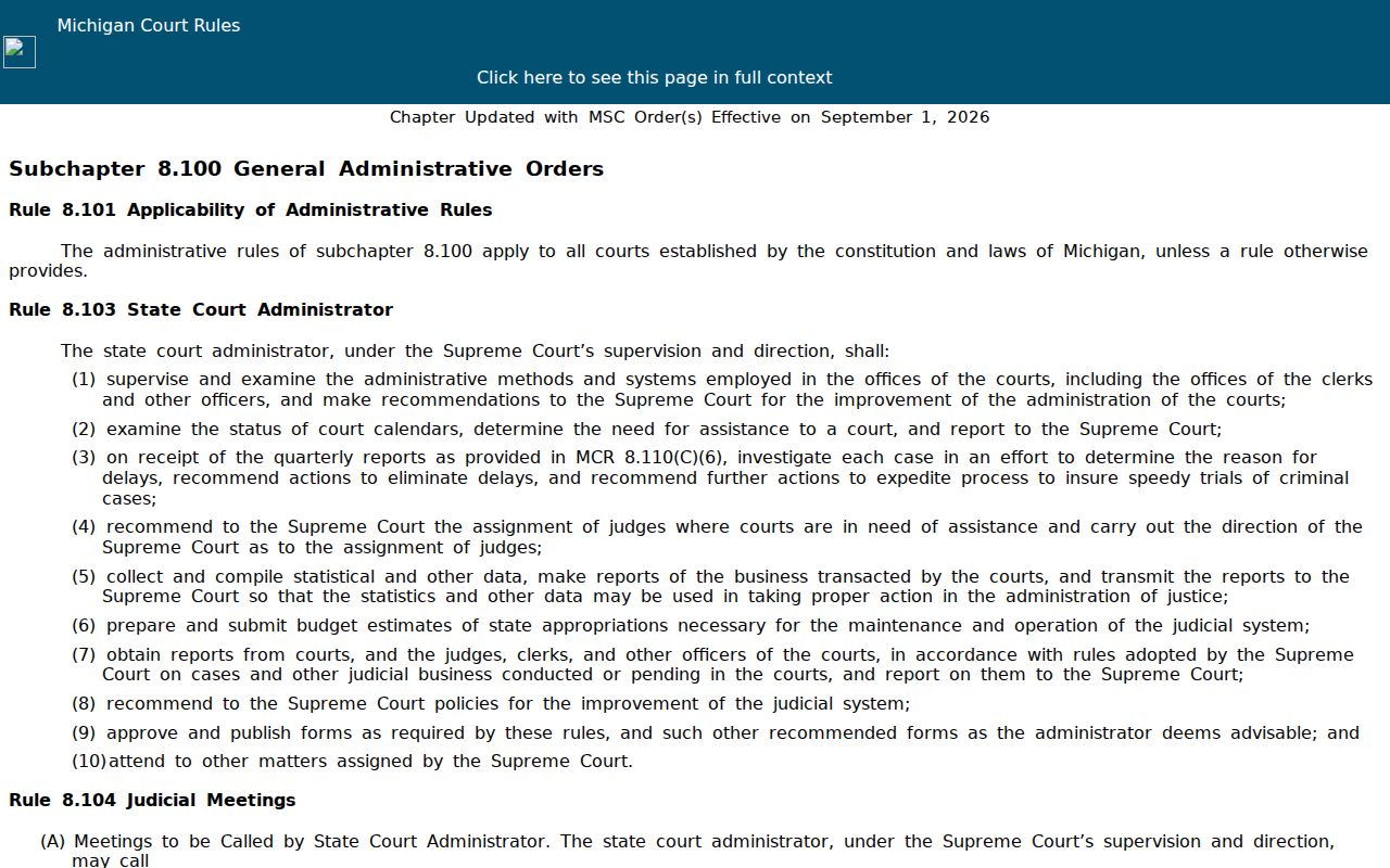 Schoolcraft County warrant records reference for Michigan court record access and redaction rules